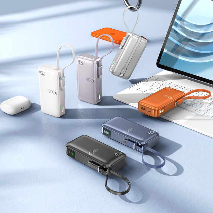 Portable power bank with fast USB-C charging function and integrated LED display Bowlift