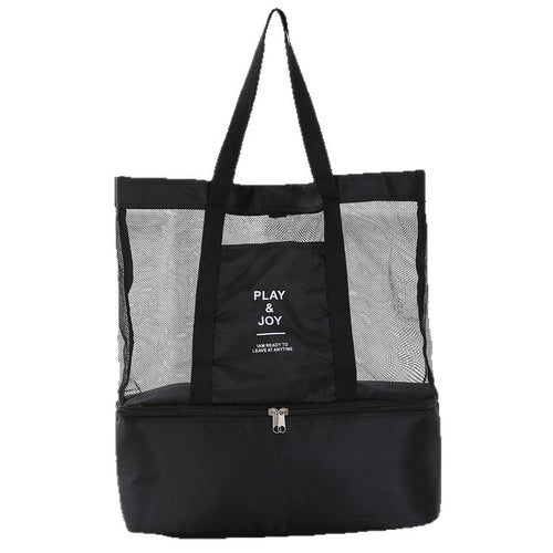 Versatile Multi-Pocket Mesh Beach Tote Bowlift