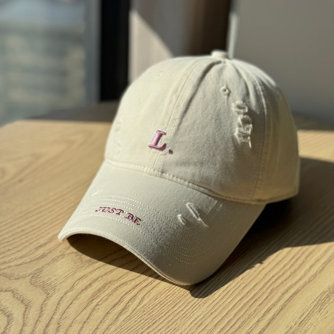 Women's Distressed Cotton Baseball Cap Bowlift