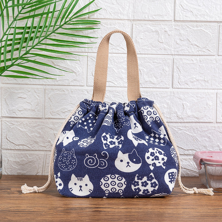 Drawstring Cat-Themed Storage Bag Bowlift