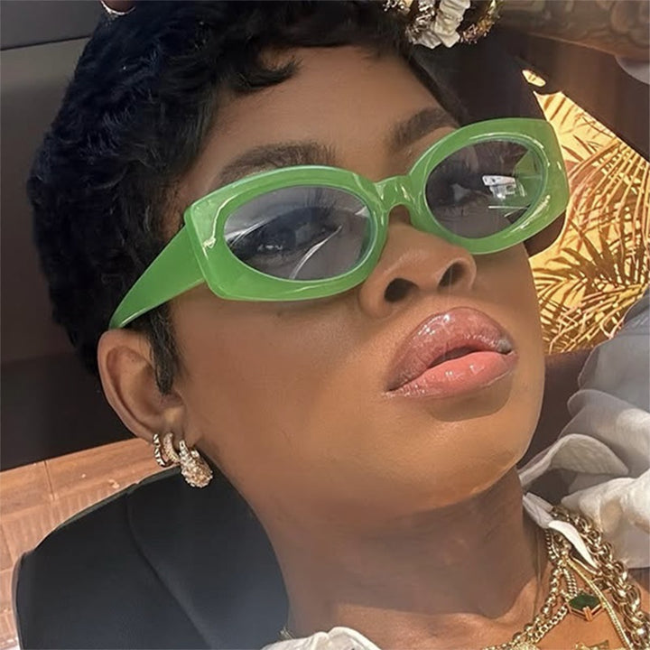 Ladies trendy sunglasses with unique, curved frame Bowlift