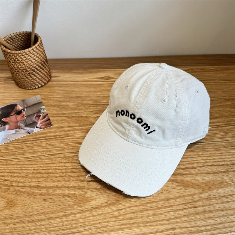 Women's Distressed Cotton Baseball Cap Bowlift