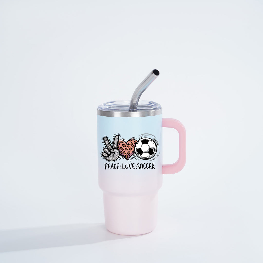 Insulated Stainless Steel Travel Mug With Ergonomic Handle Spill-Resistant Lid And Reusable Bent Metal Straw