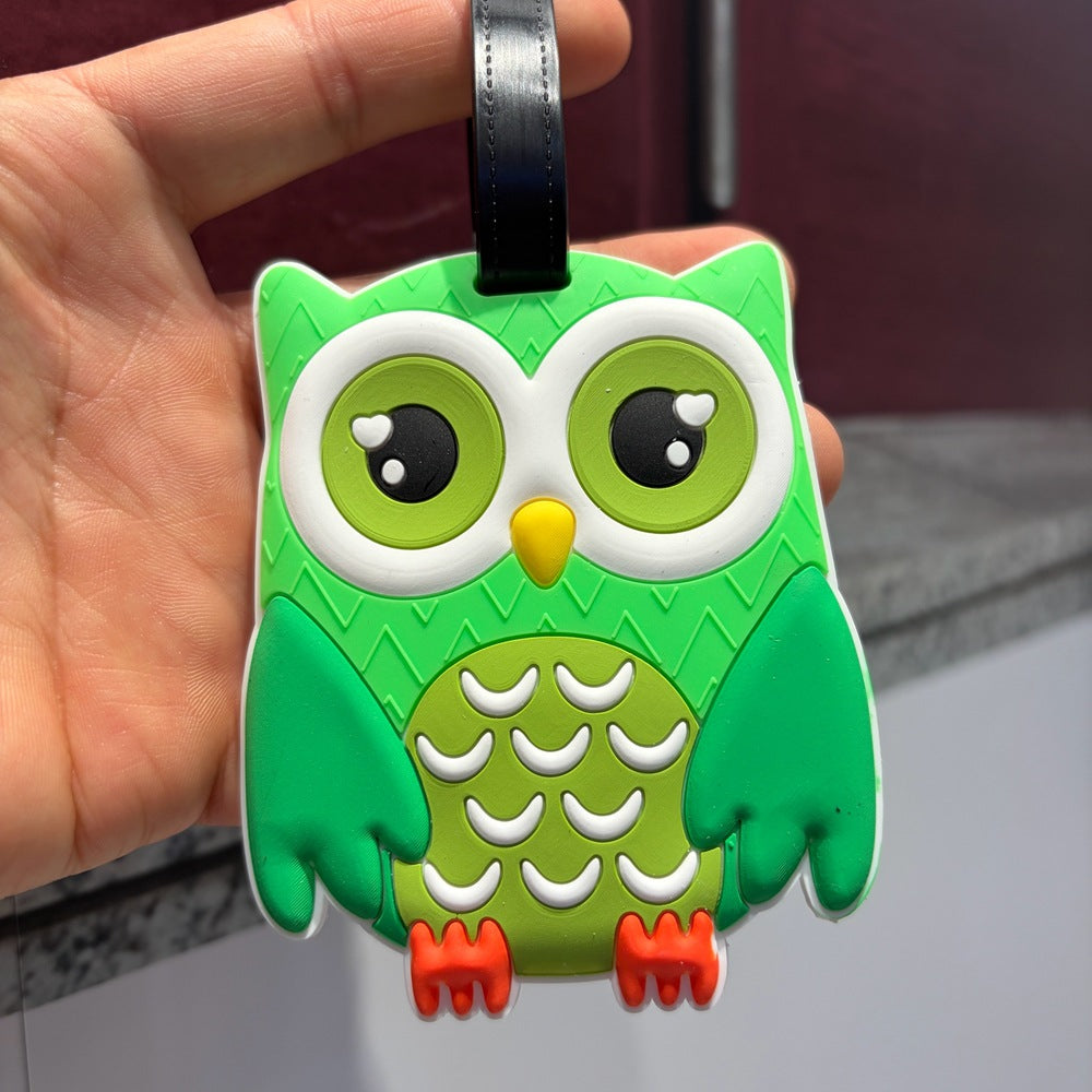 Owl-Themed Luggage Tag Bowlift