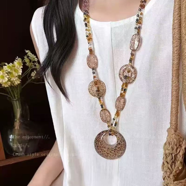 Handmade Beaded Pendant Necklace Bowlift
