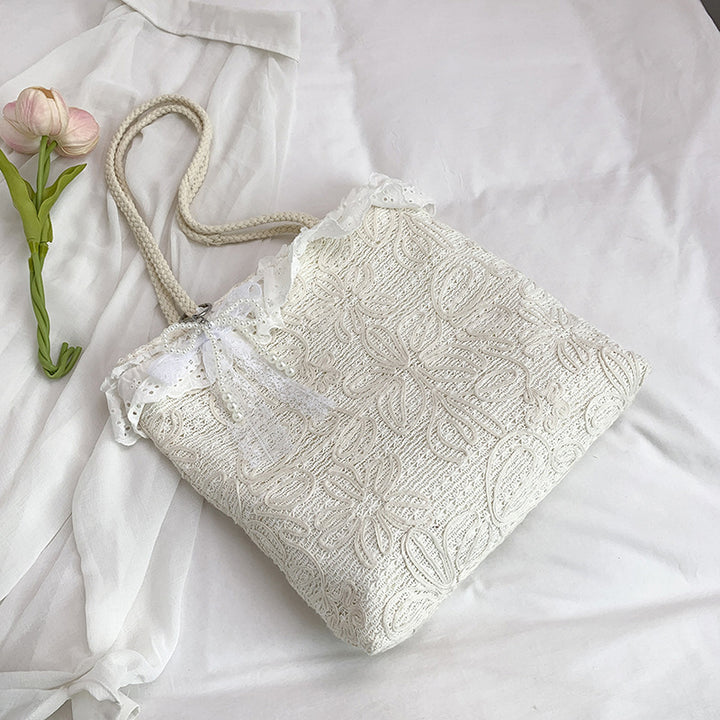 Elegant and Lightweight Handbag with Lace Edge Bowlift
