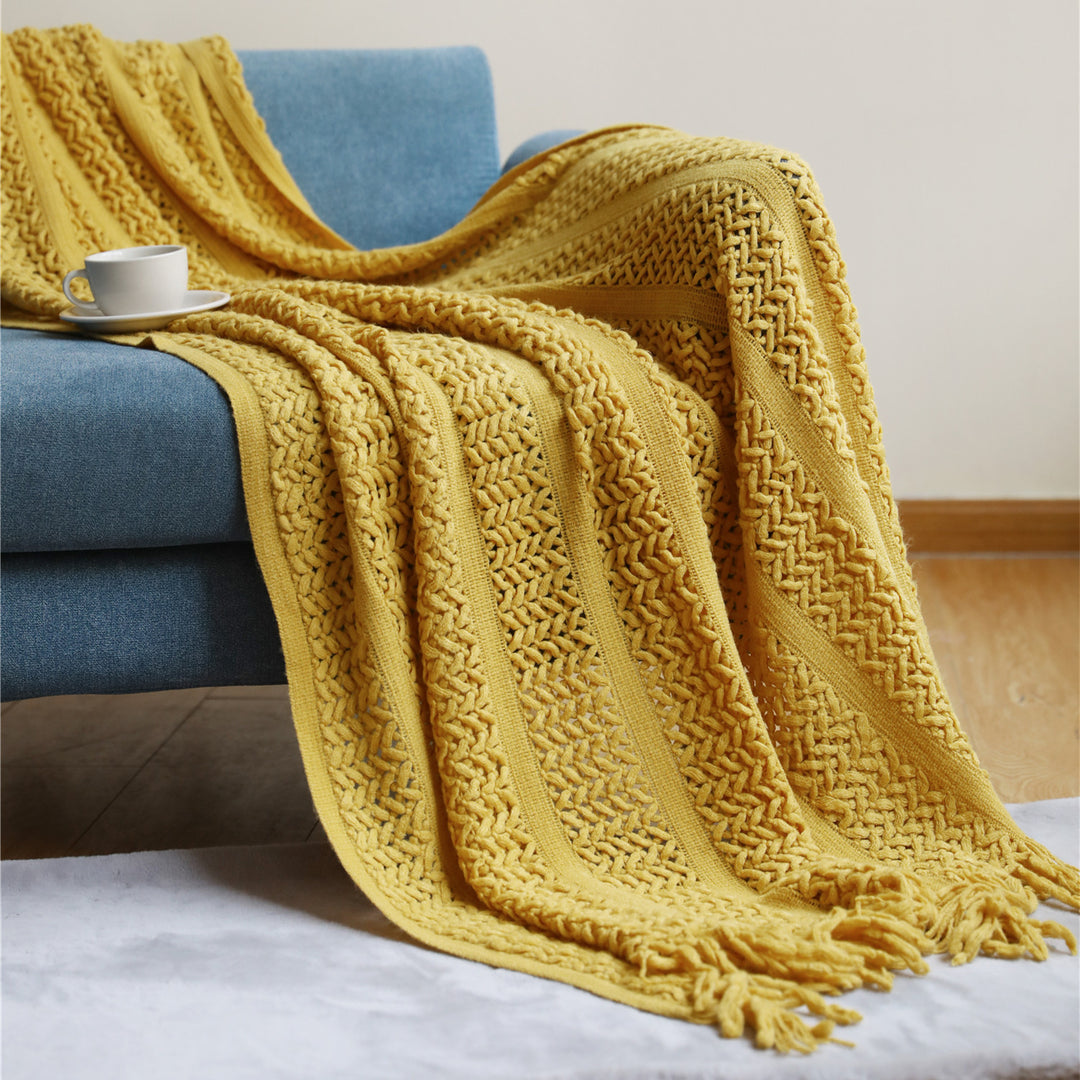 Premium Handcrafted Fringe Throw Blanket Bowlift