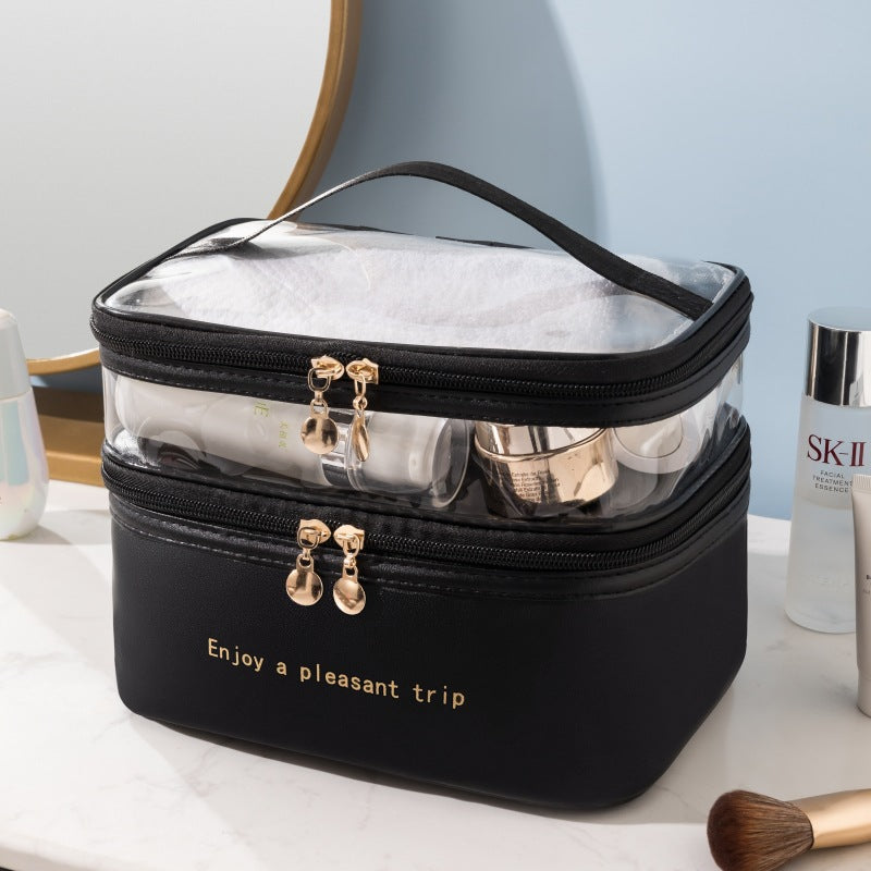 Transparent Dual-Layer Cosmetic Organizer Bowlift