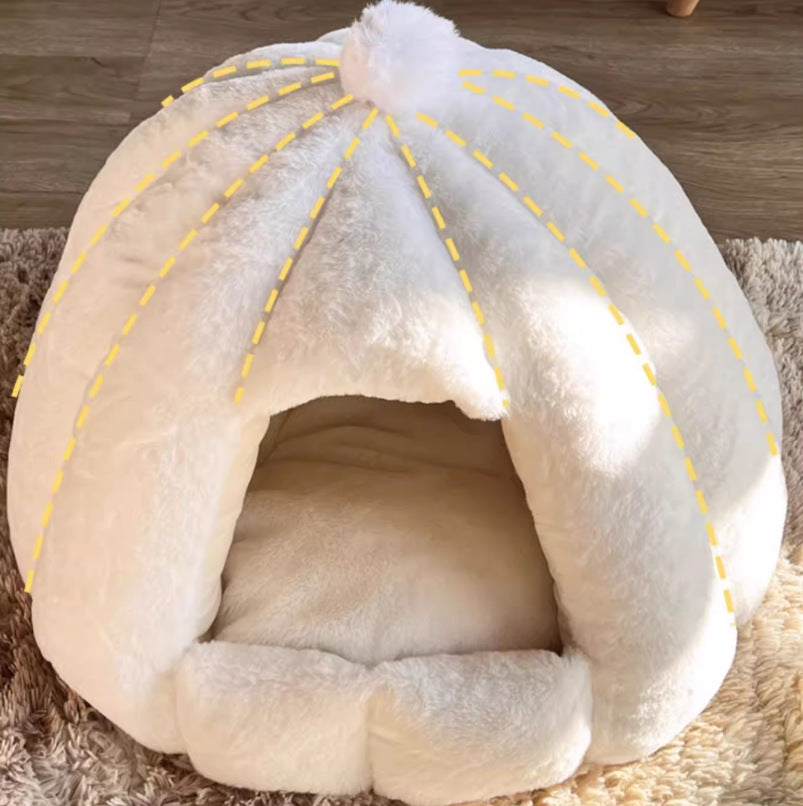 Cozy Pumpkin-Shaped Dog Bed