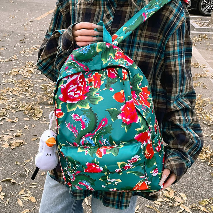 Leisure backpack with colorful floral pattern Bowlift