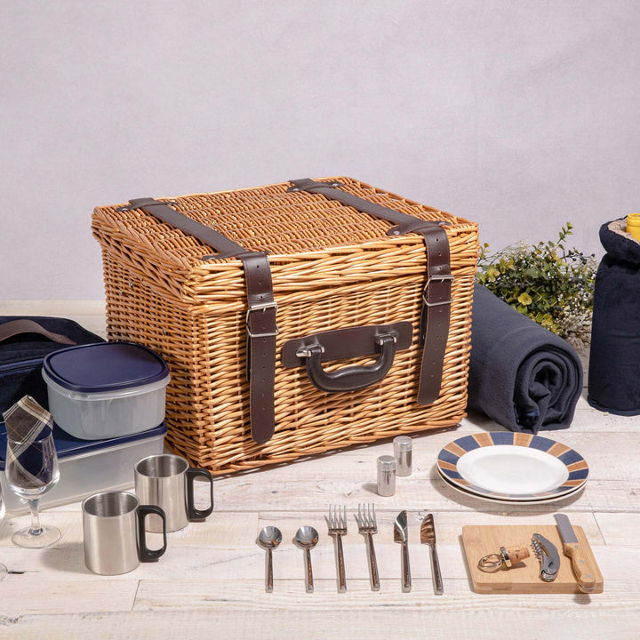 Women Luxury Picnic Basket with Extensive Equipment Bowlift