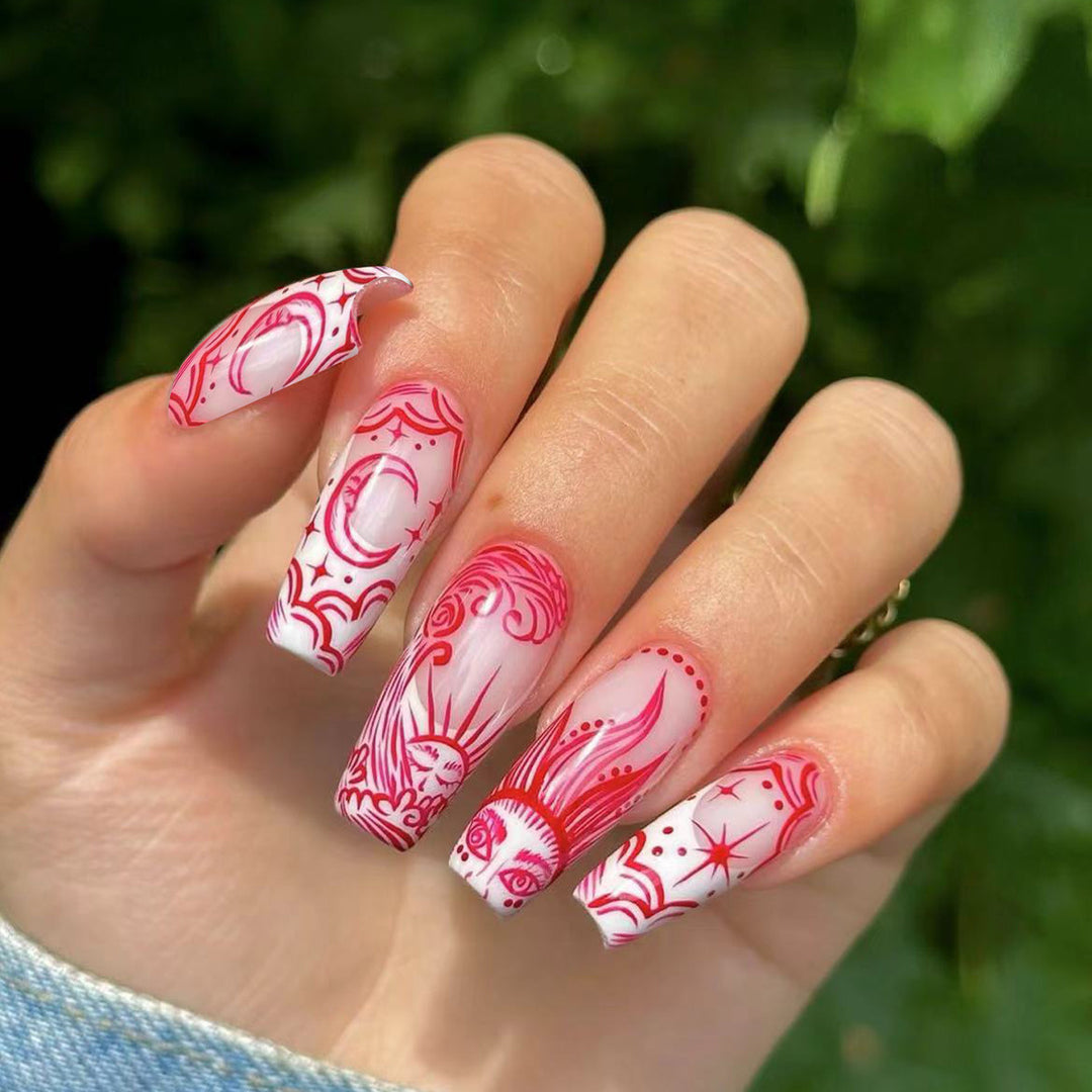 Artistic Patterned Press-On Nails Bowlift