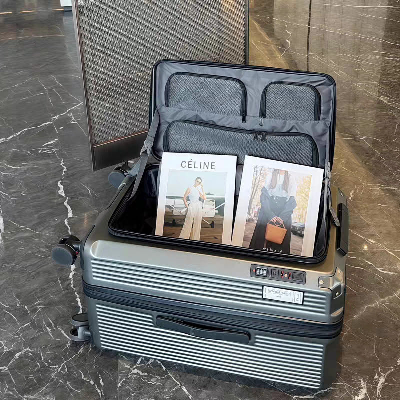 Unisex Premium Multi-Compartment Travel Suitcase Bowlift