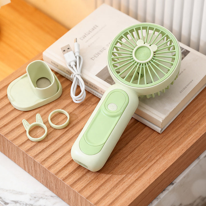 Unisex compact USB handheld fan with removable stand and quiet motor Bowlift