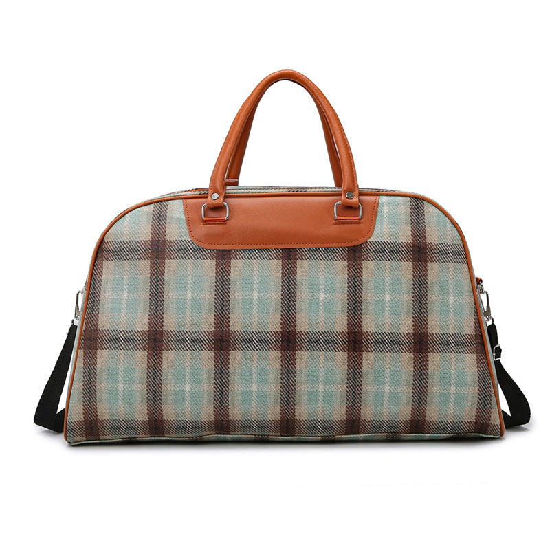 Stylish Plaid Weekend Tote Bag Bowlift