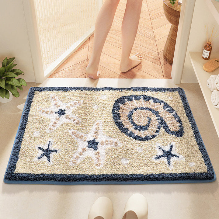 Coastal-Themed Bath Mat Bowlift