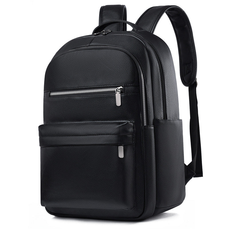 Sleek Textured Leather Backpack Bowlift