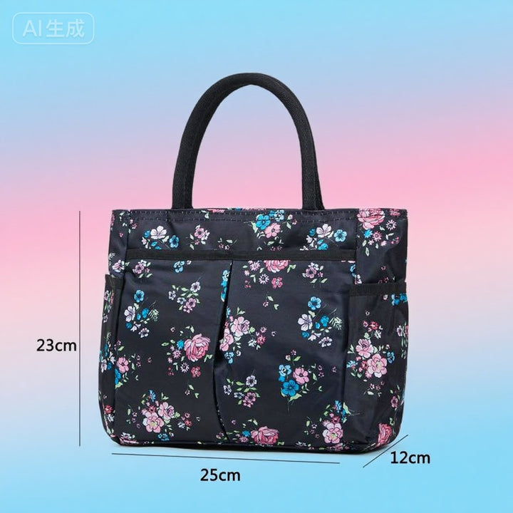 Floral Print Multi-Pocket Tote Bag Bowlift