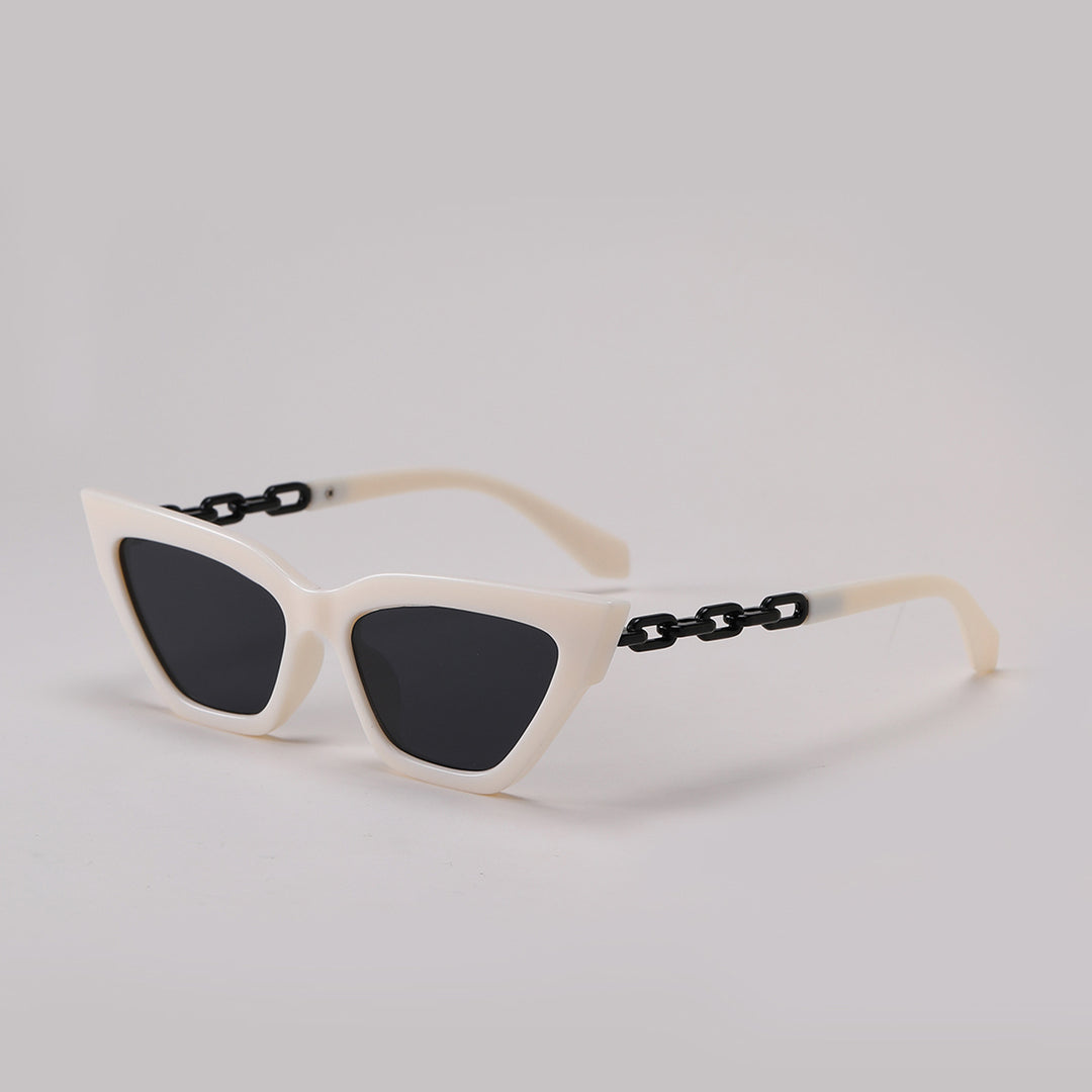 Women's Cat-Eye Sunglasses with Luxurious Chain Frame Bowlift