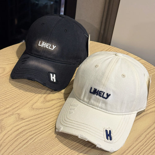 Women's Distressed Embroidered Baseball Cap Bowlift