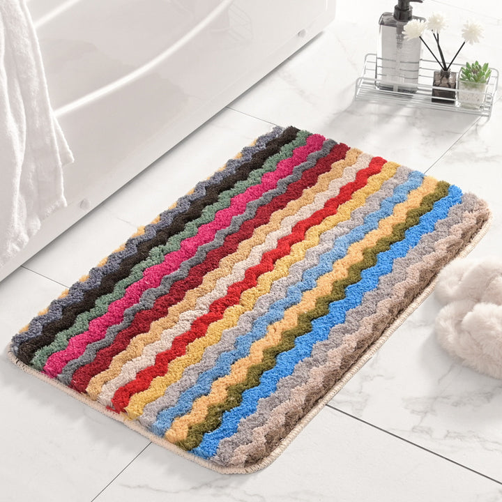 Fringed Chevron Bath Mat Bowlift