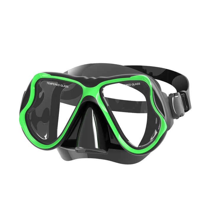 Diving mask with wide field of vision and impact-resistant design Bowlift
