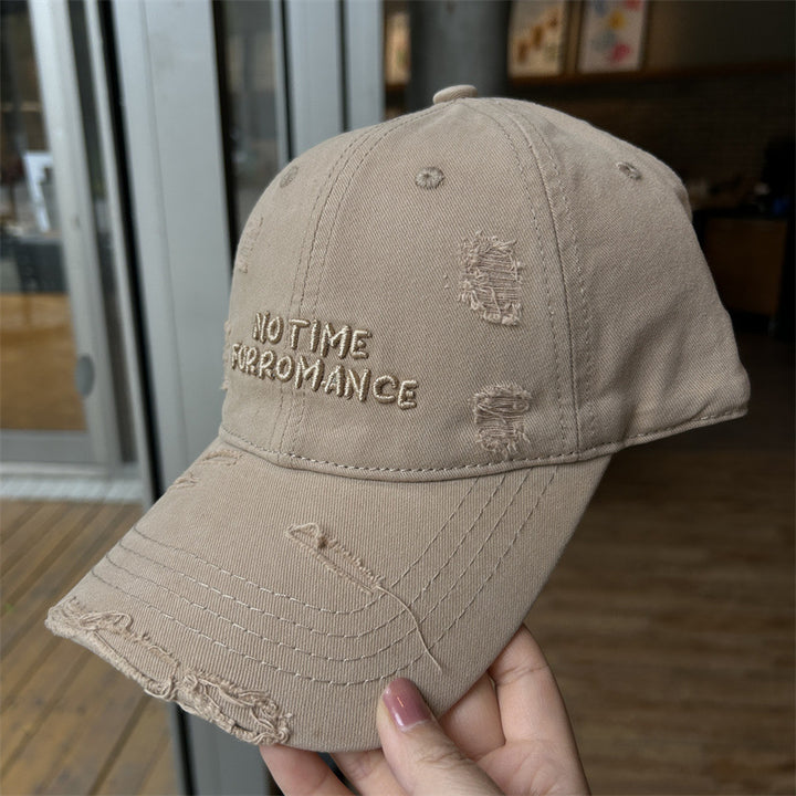 Women's Distressed Cotton Baseball Cap Bowlift