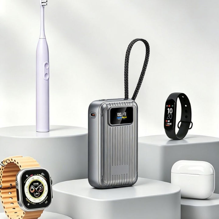 Compact power bank with intelligent LCD display and fast charging function Bowlift