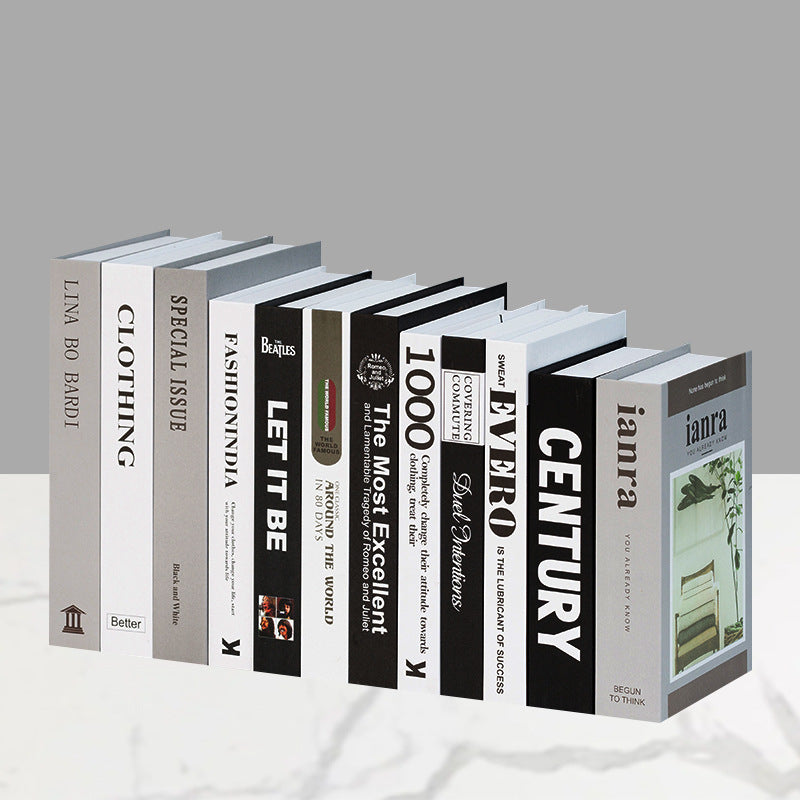 Decorative faux book storage box set for bookshelf styling Bowlift