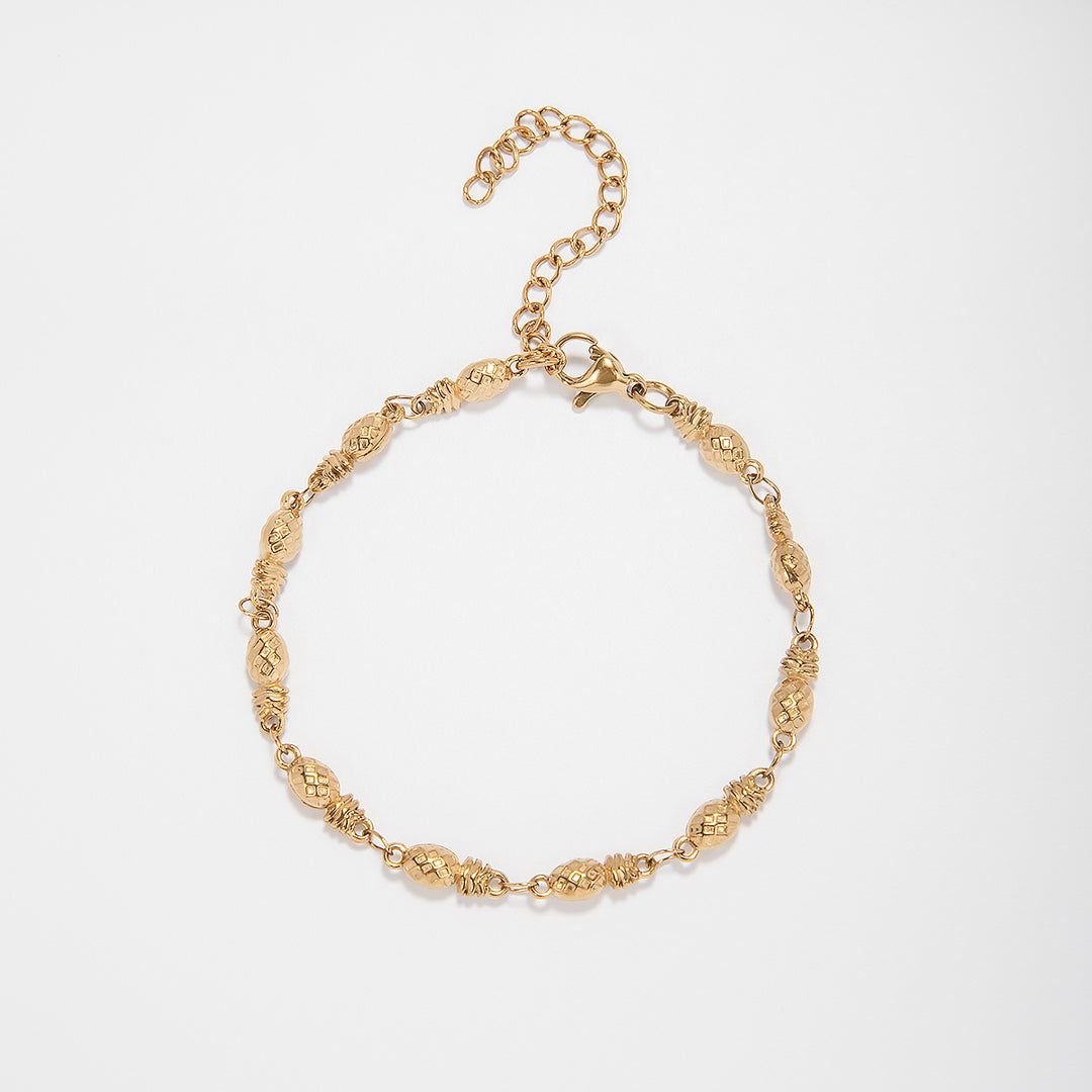 Intricate Textured Chain Bracelet Bowlift