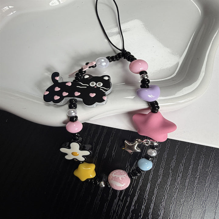 Beaded Dog Charm Keychain Bowlift