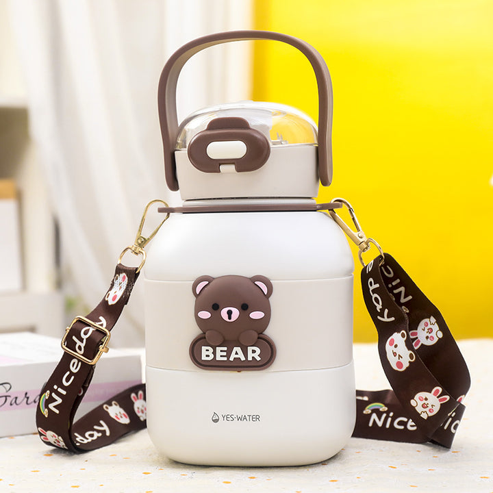 Creative water bottle with carrying strap Bowlift