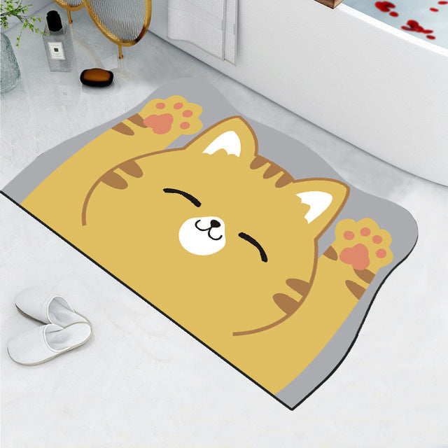 Cute Cat Design Bath Mat Bowlift