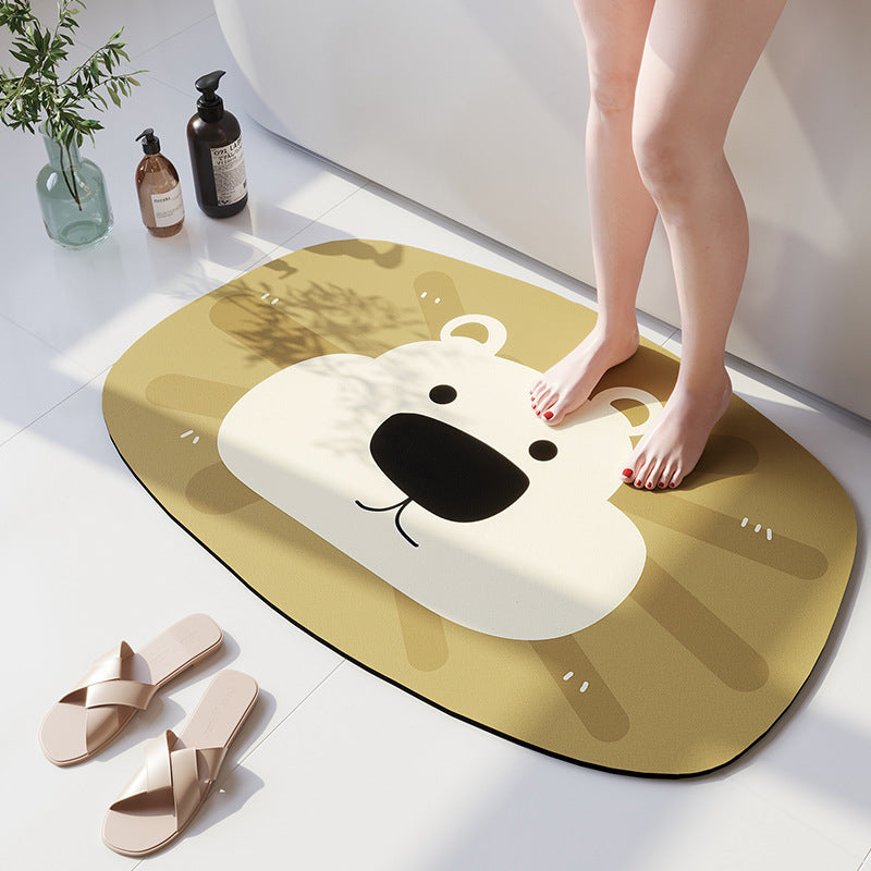 Playful Cat-Shaped Bath Mat