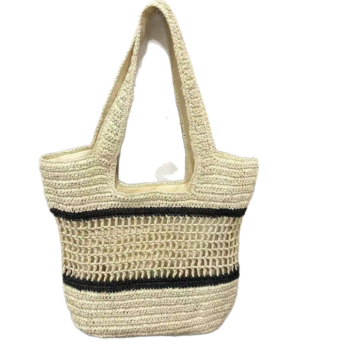 Handwoven tote bag with modern grid pattern Bowlift