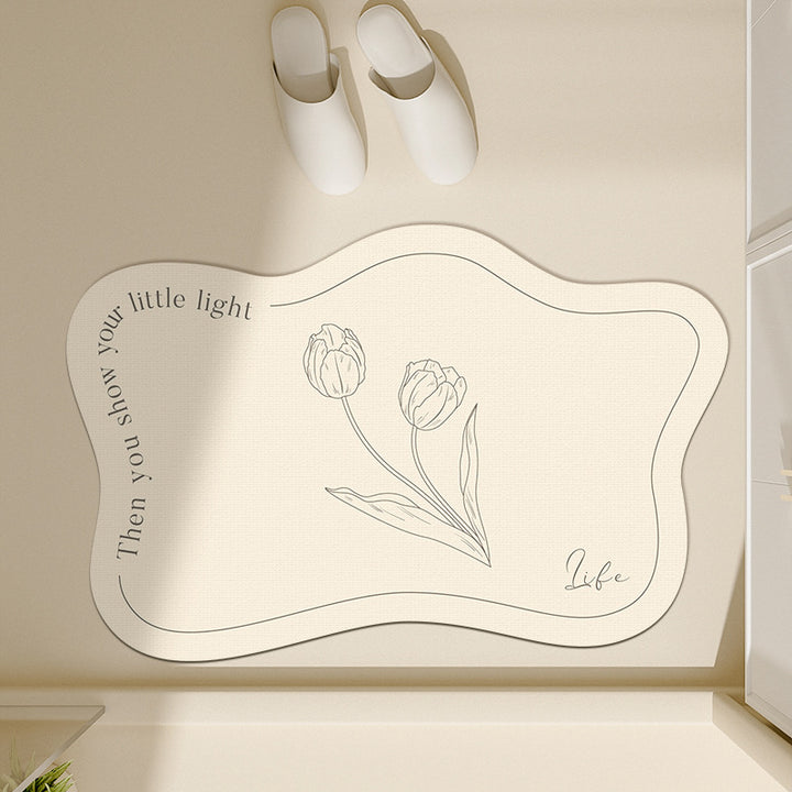 Floral-Inspired Decorative Bath Mat Bowlift