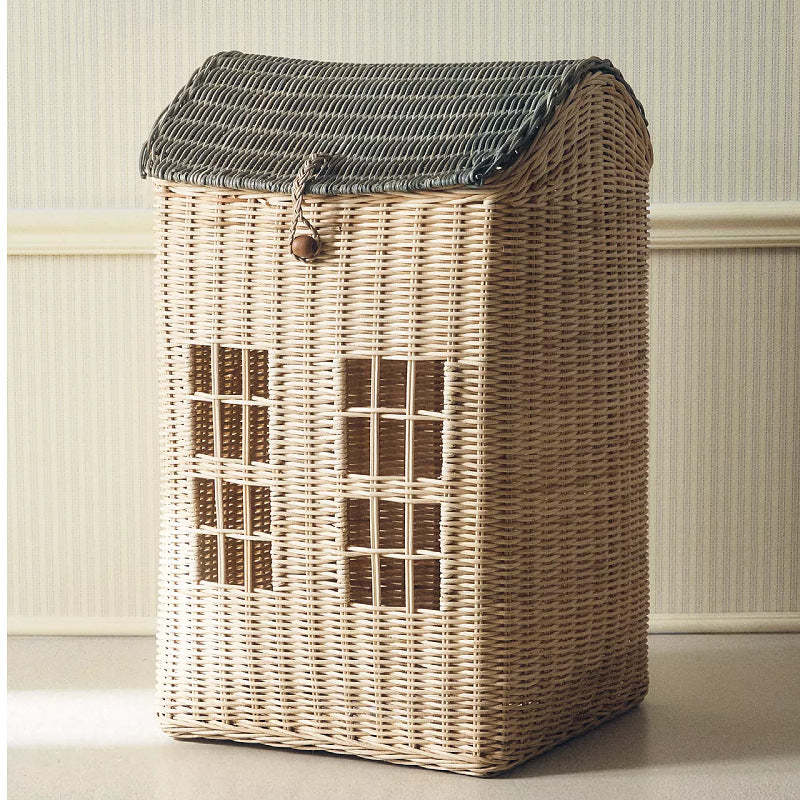 Decorative Woven House-Shaped Storage Basket Bowlift