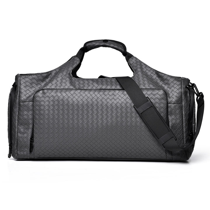 Woven Leather Travel Duffel Bag Bowlift