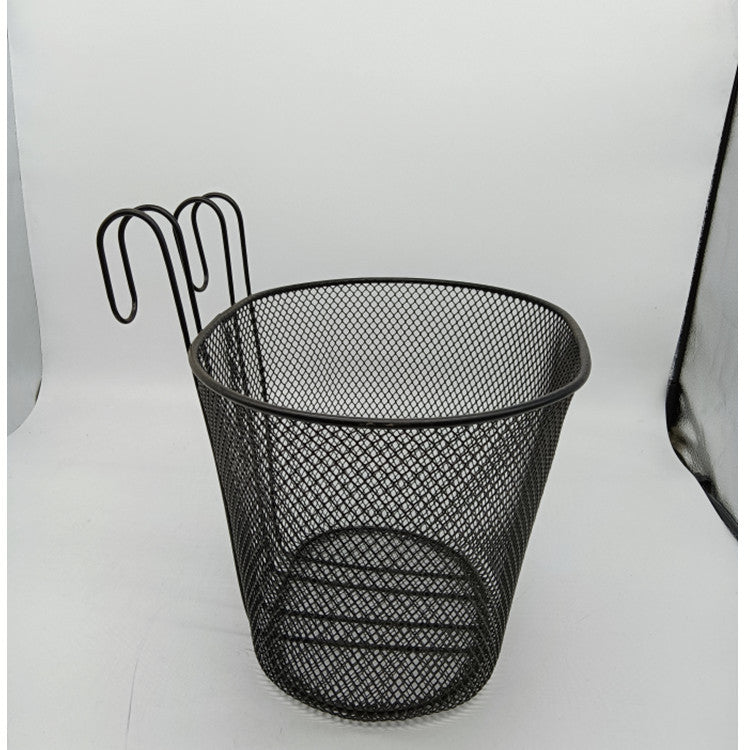 mesh front bicycle basket with over-the-handlebar hooks Bowlift