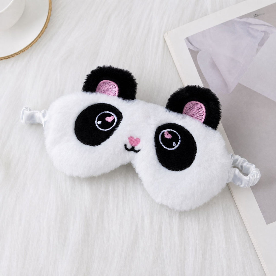 Ladies nan cozy unicorn sleep mask with embroidered eyelashes, soft plush and elastic ruffled ribbon Bowlift
