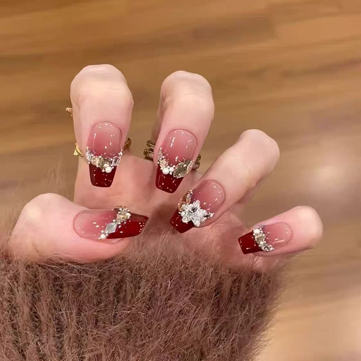 Premium Glossy Square Press-On Nail Enhancements