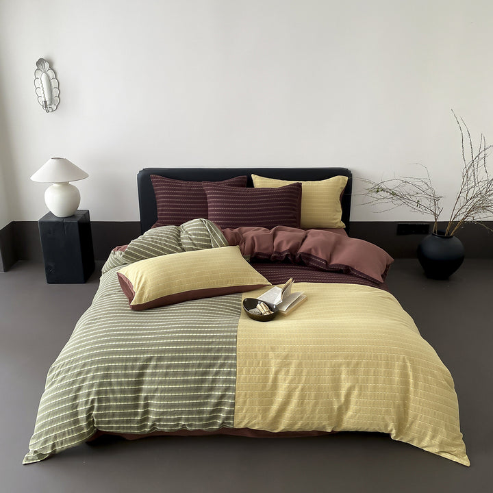 Wende duvet cover set made of cotton jersey with fine quilted texture Bowlift