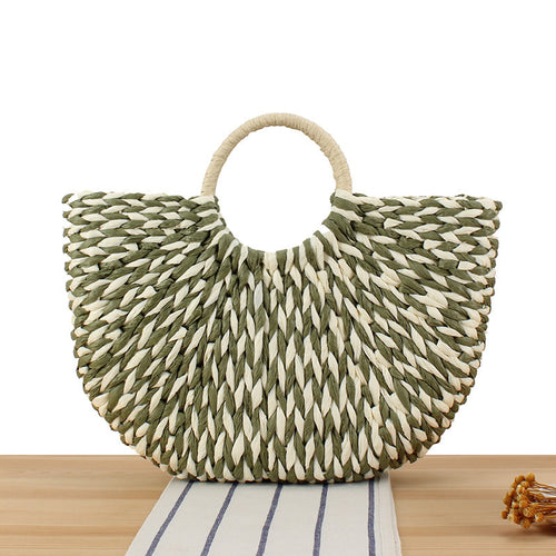 Braided Beach Bag with Ergonomic Handle Bowlift