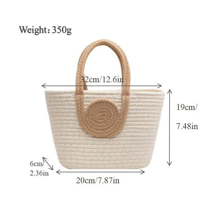 Trendy Handbag Made of Braided Natural Material Bowlift