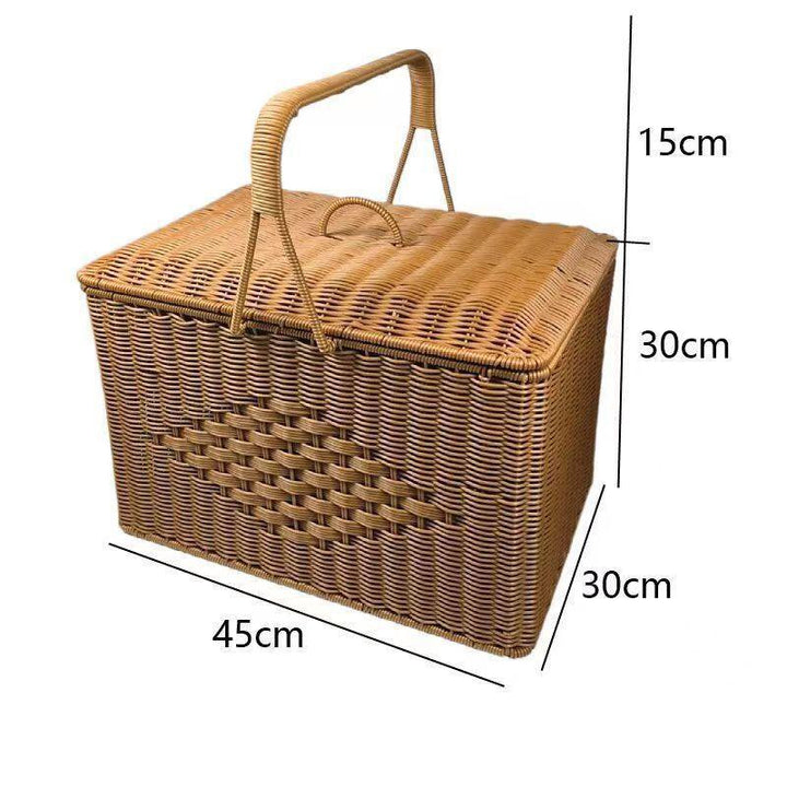 Multi-Layer Woven Picnic Storage Basket Bowlift
