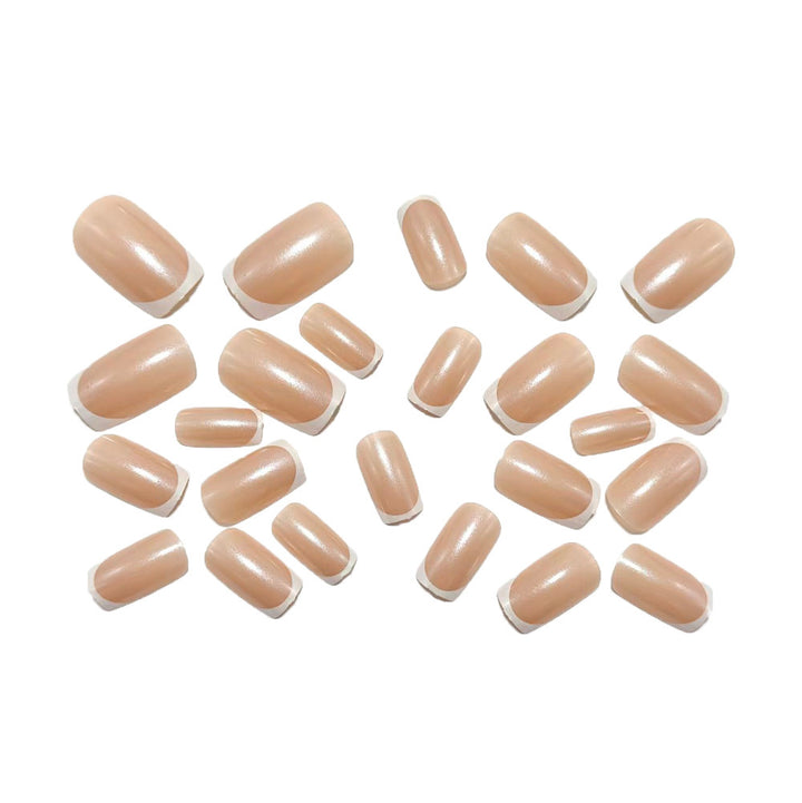 Artificial nails with elegant French tip design Bowlift