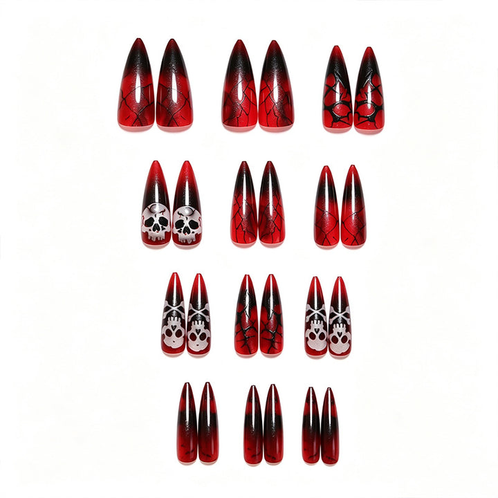 Artificial nail set with Halloween designs and elegant accents Bowlift