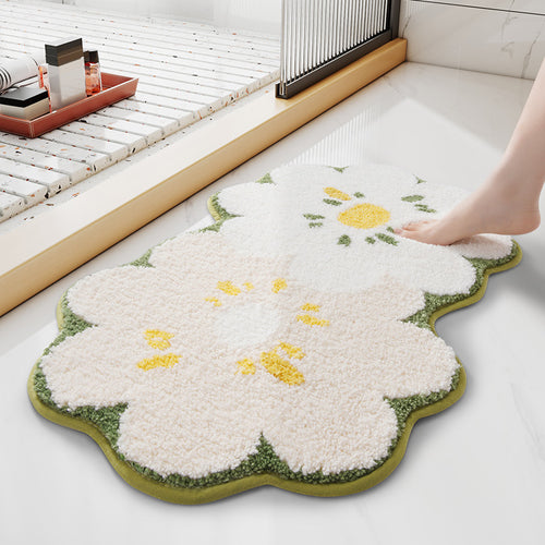 Floral Design Bath Mat Bowlift