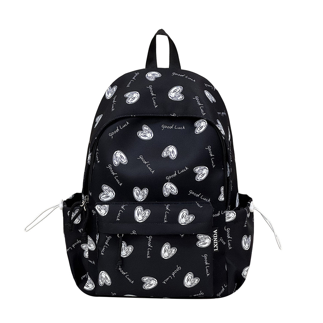 Heart-Pattern Casual Backpack Bowlift