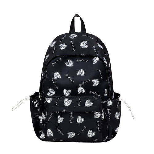 Heart-Pattern Casual Backpack Bowlift